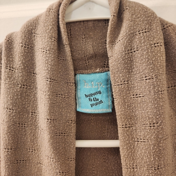 Womens Y2k Beige Brown Open Cardigan H.I.P Size M #Q379 - Picture 2 of 6